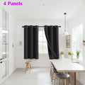 4 Panels 100% Blackout Window Curtains Full Light Blocking Drapes with Black Liner Soft Brushed Fabric Thermal Insulated Draperies for Living Room Bedroom Kitchen Dining Room
