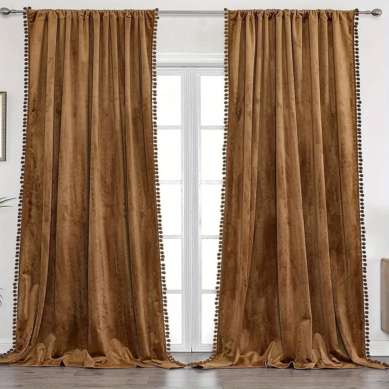 2pcs French Style High-end Luxury Blackout Sunshade Curtain for Living Room and Bedroom