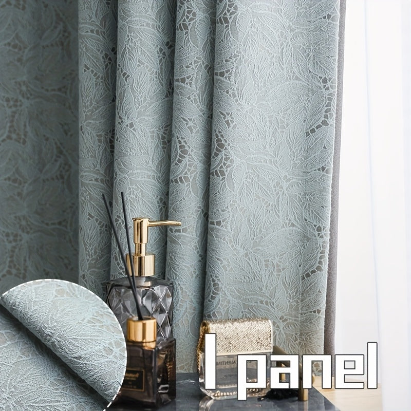 Luxury | Blackout Luxury Blackout Curtain | 1 Panel with 3D Lace Embroidery - Heavy Thick Room Darkening, Thermal Insulation, Top Grommet Hanging - Suitable for Bedroom, Living Room, Door Panel