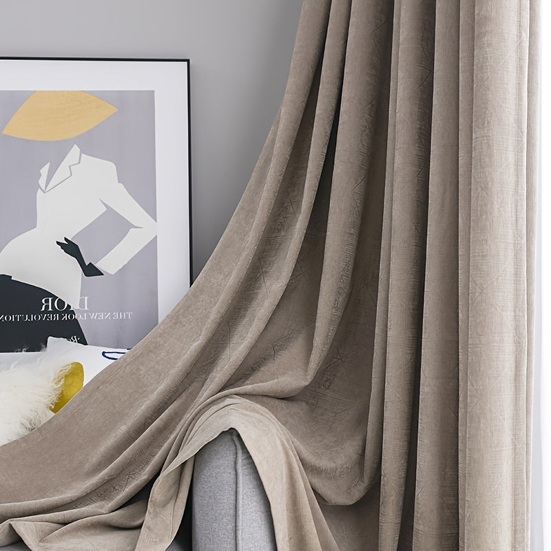 2-Pack Chenille Texture Blackout Curtains with Top Grommets, Thermal Insulated, Noise Reducing, Cooling, Soundproof, Privacy Protection, Sun Blocking, Suitable for Living Room, Bedroom, Study, Dining Room, Balcony, and Walk-in Closet