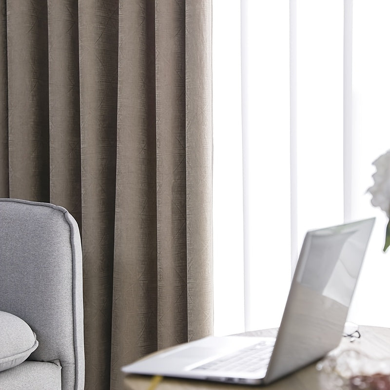 2-Pack Chenille Texture Blackout Curtains with Top Grommets, Thermal Insulated, Noise Reducing, Cooling, Soundproof, Privacy Protection, Sun Blocking, Suitable for Living Room, Bedroom, Study, Dining Room, Balcony, and Walk-in Closet