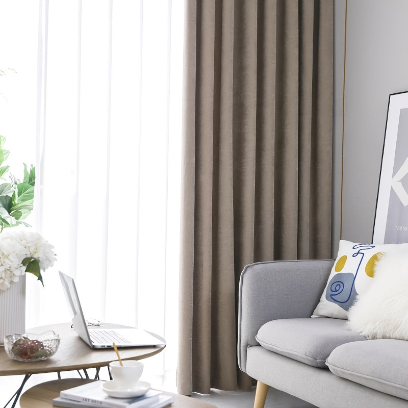 2-Pack Chenille Texture Blackout Curtains with Top Grommets, Thermal Insulated, Noise Reducing, Cooling, Soundproof, Privacy Protection, Sun Blocking, Suitable for Living Room, Bedroom, Study, Dining Room, Balcony, and Walk-in Closet