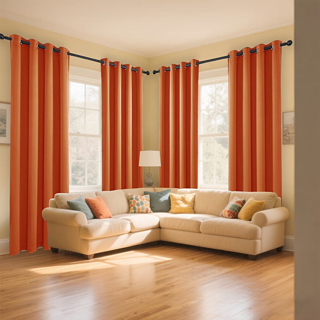 Nordic Style 4pcs Solid Blackout Panels- Multiple Colors, Heavy Fabric