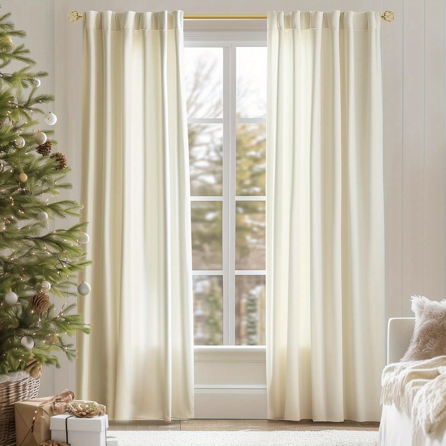 2 Panels Velvet Light Filtering Curtains Luxury Fashion Curtains Stylish Super Soft Privacy Drapes, Rod Pocket Back Tab Machine Washable for Living Room BedroomWindow Treatments Home Decor