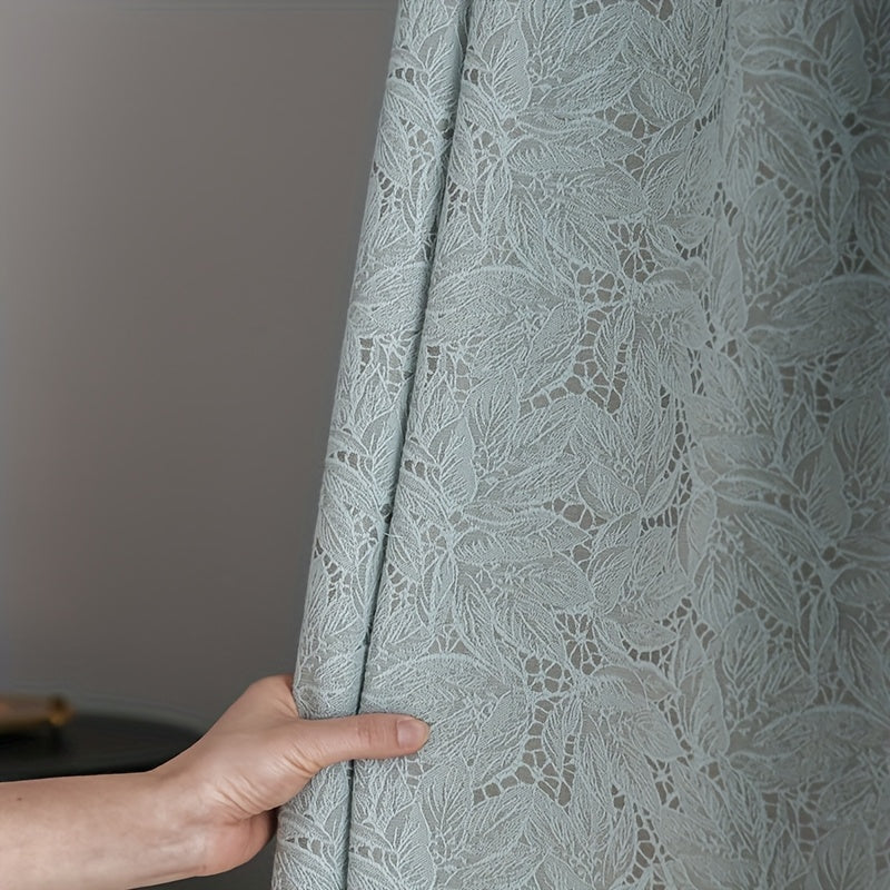 Luxury | Blackout Luxury Blackout Curtain | 1 Panel with 3D Lace Embroidery - Heavy Thick Room Darkening, Thermal Insulation, Top Grommet Hanging - Suitable for Bedroom, Living Room, Door Panel