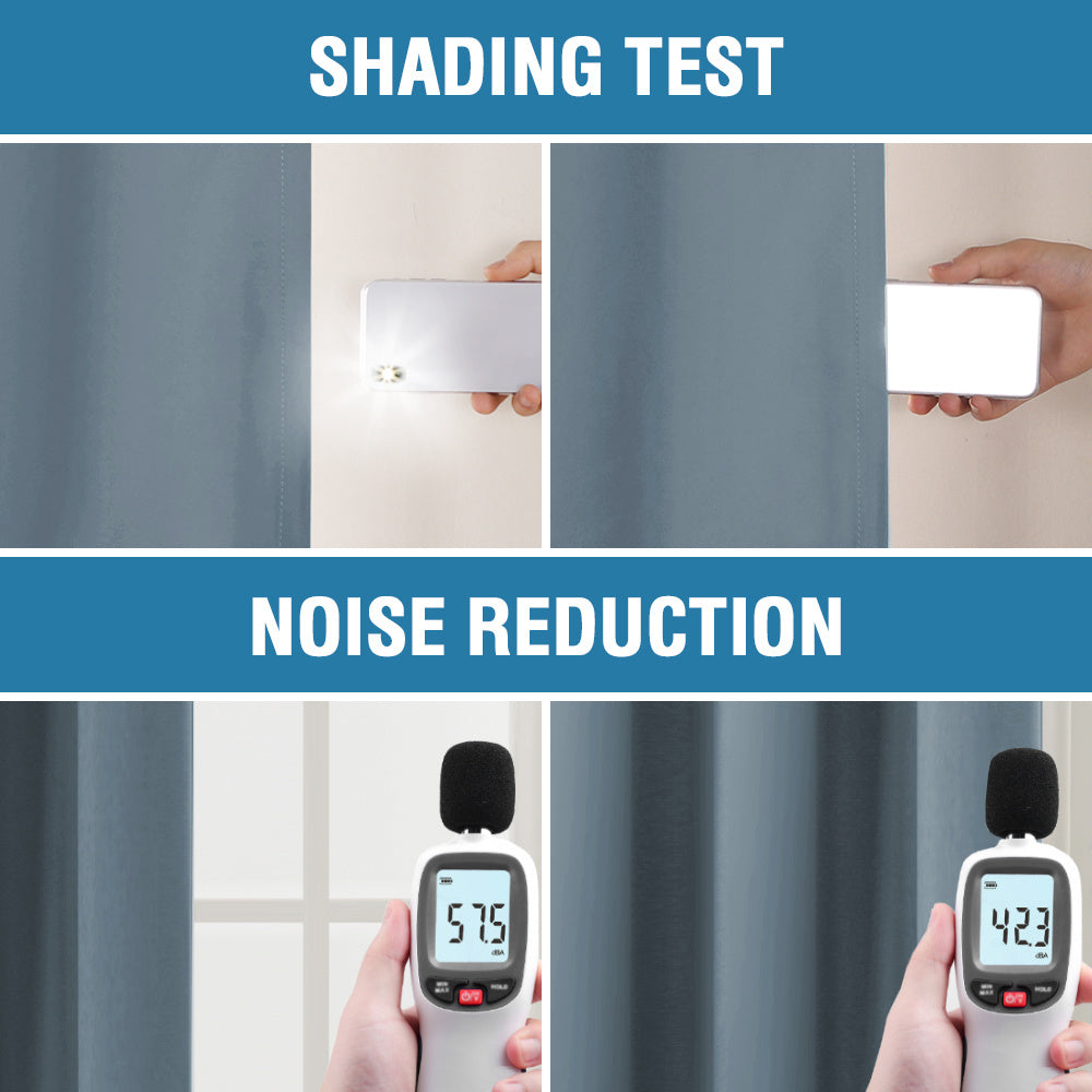 4 Panels 100% Blackout Window Curtains Full Light Blocking Drapes with Black Liner Soft Brushed Fabric Thermal Insulated Draperies for Living Room Bedroom Kitchen Dining Room