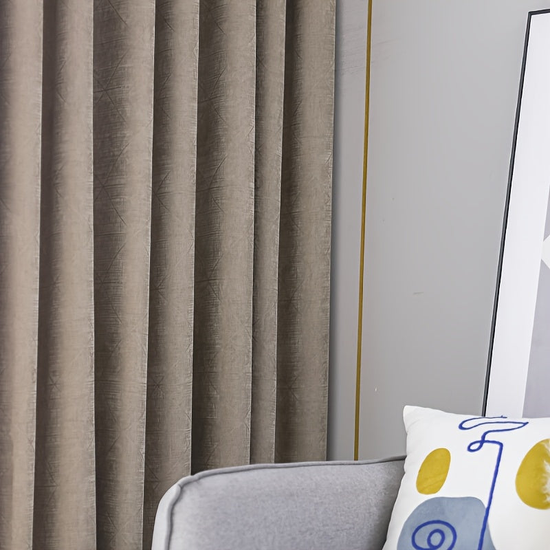 2-Pack Chenille Texture Blackout Curtains with Top Grommets, Thermal Insulated, Noise Reducing, Cooling, Soundproof, Privacy Protection, Sun Blocking, Suitable for Living Room, Bedroom, Study, Dining Room, Balcony, and Walk-in Closet