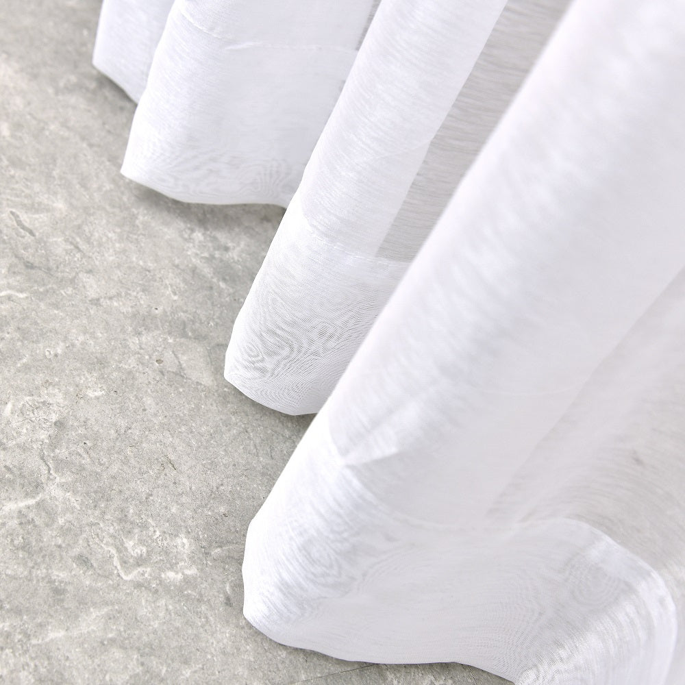 WARM HOME DESIGNS Pair of 2 Extra Large Wall to Wall Sheer Room Divider Curtains with 2 Matching Tie-Backs