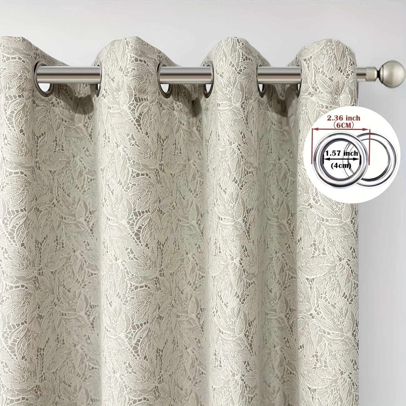 Luxury | Blackout Luxury Blackout Curtain | 1 Panel with 3D Lace Embroidery - Heavy Thick Room Darkening, Thermal Insulation, Top Grommet Hanging - Suitable for Bedroom, Living Room, Door Panel