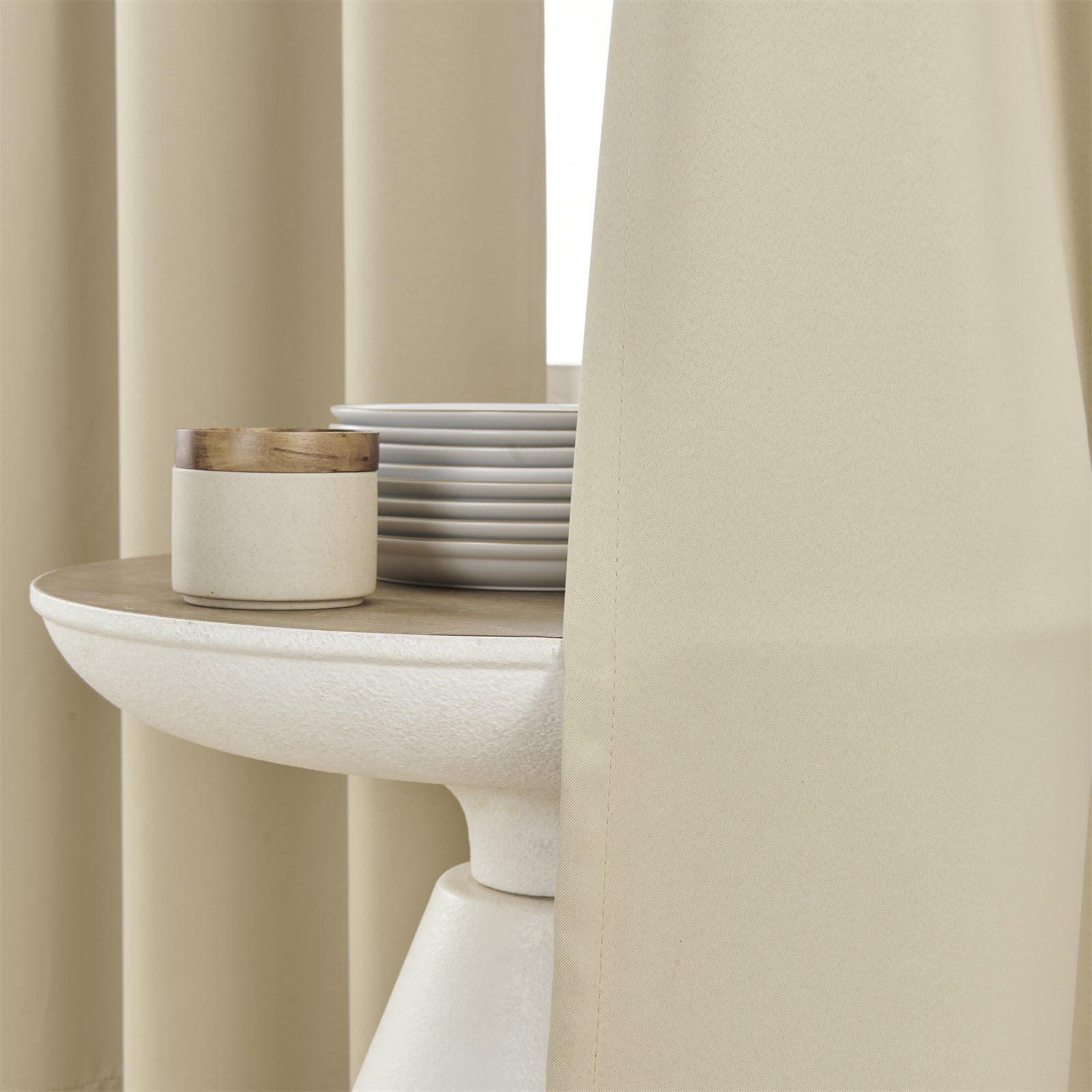 Complete Christmas Coverage! 4-Panel Khaki Blackout Curtains, High Density for Large Space Festive Makeover