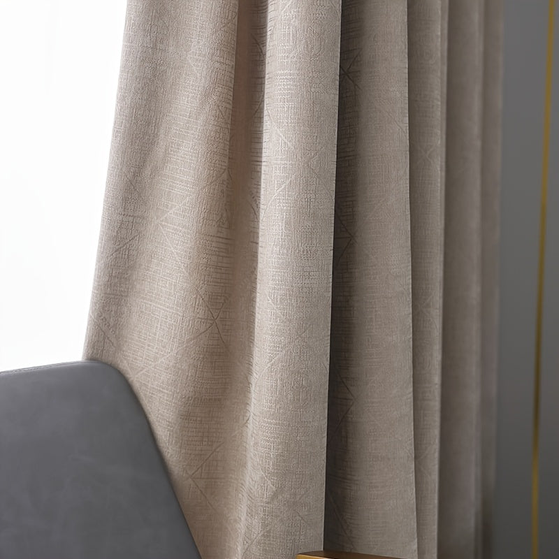 2-Pack Chenille Texture Blackout Curtains with Top Grommets, Thermal Insulated, Noise Reducing, Cooling, Soundproof, Privacy Protection, Sun Blocking, Suitable for Living Room, Bedroom, Study, Dining Room, Balcony, and Walk-in Closet