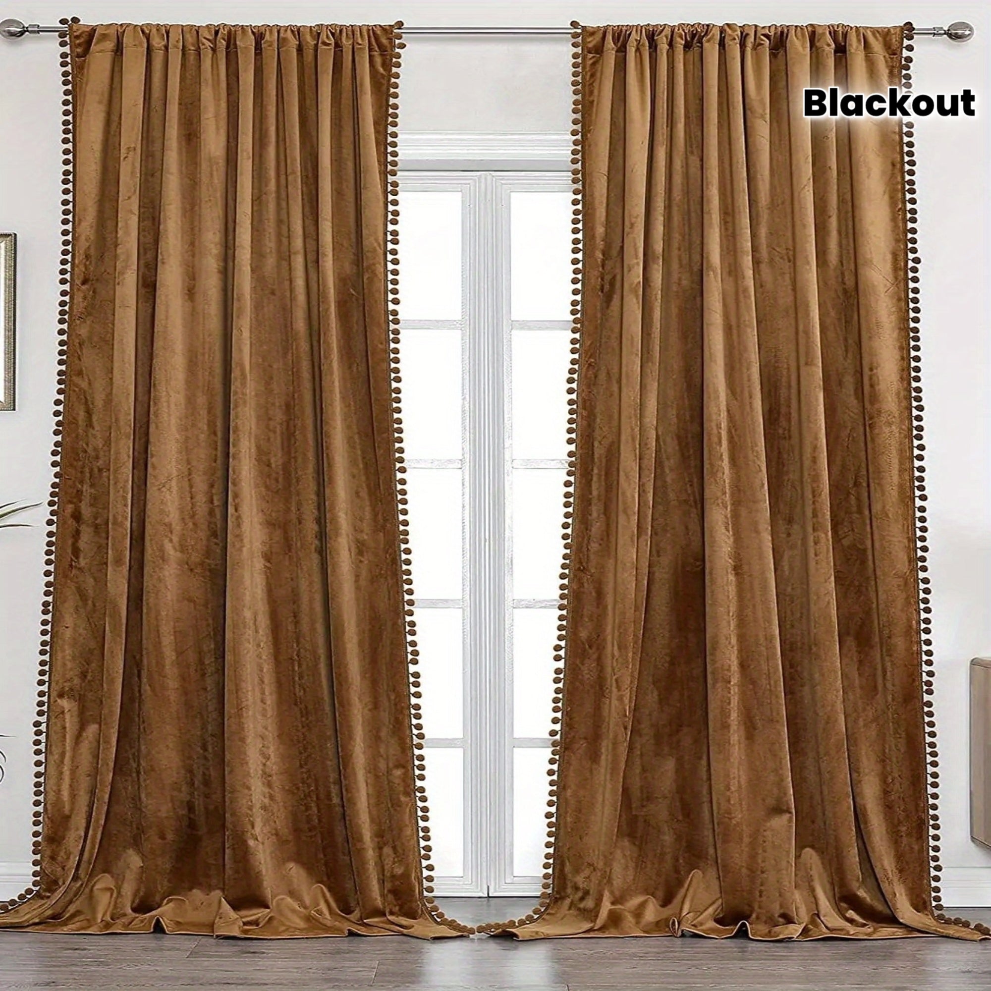 2pcs French Style High-end Luxury Blackout Sunshade Curtain for Living Room and Bedroom